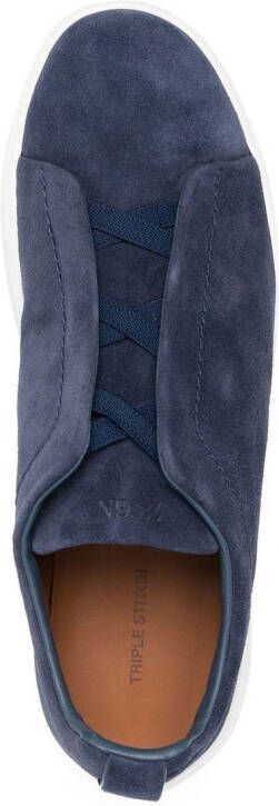 Zegna Suède sneakers Blauw