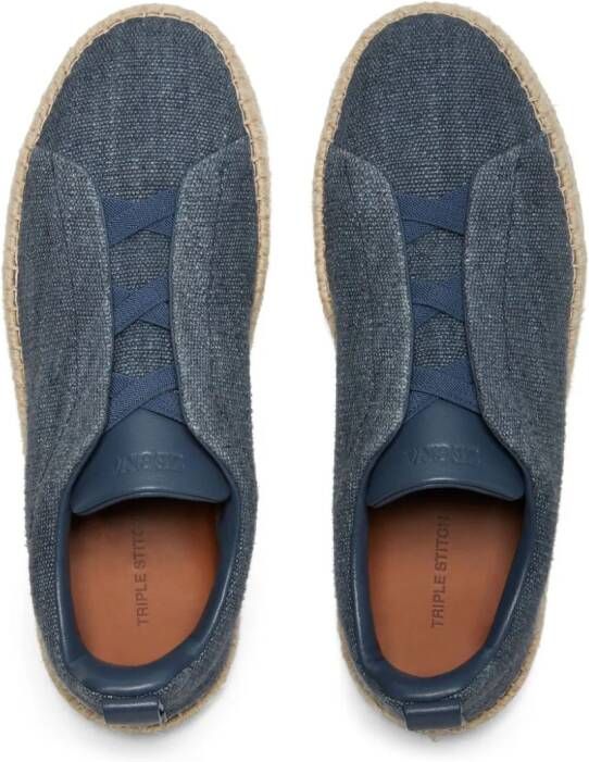 Zegna Triple Stitch espadrilles Blauw