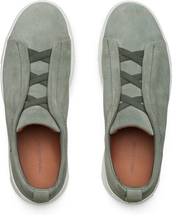 Zegna Triple Stitch low-top sneakers Groen