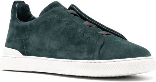 Zegna Triple Stitch slip-on sneakers Groen