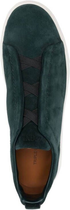 Zegna Triple Stitch slip-on sneakers Groen