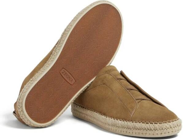 Zegna Triple Stitch suède espadrilles Beige