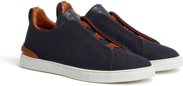 Zegna Triple Stitch slip-on sneakers Blauw