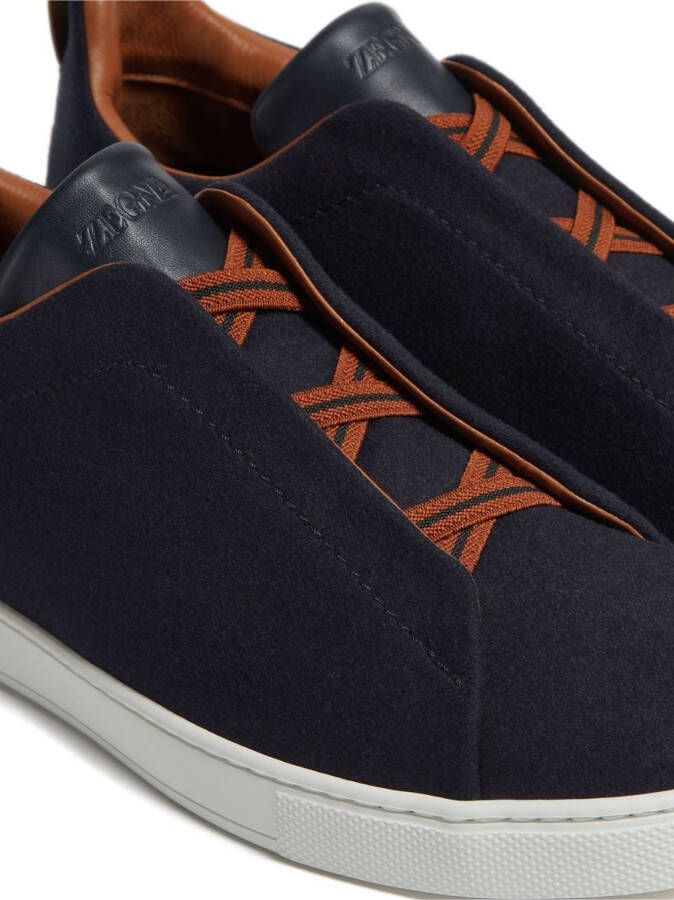 Zegna Triple Stitch slip-on sneakers Blauw