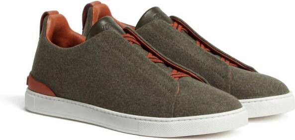 Zegna Triple Stitch slip-on sneakers Groen