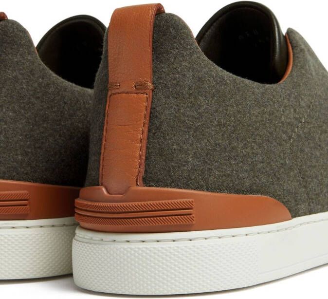 Zegna Triple Stitch slip-on sneakers Groen