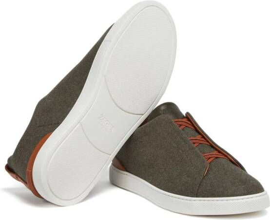 Zegna Triple Stitch slip-on sneakers Groen