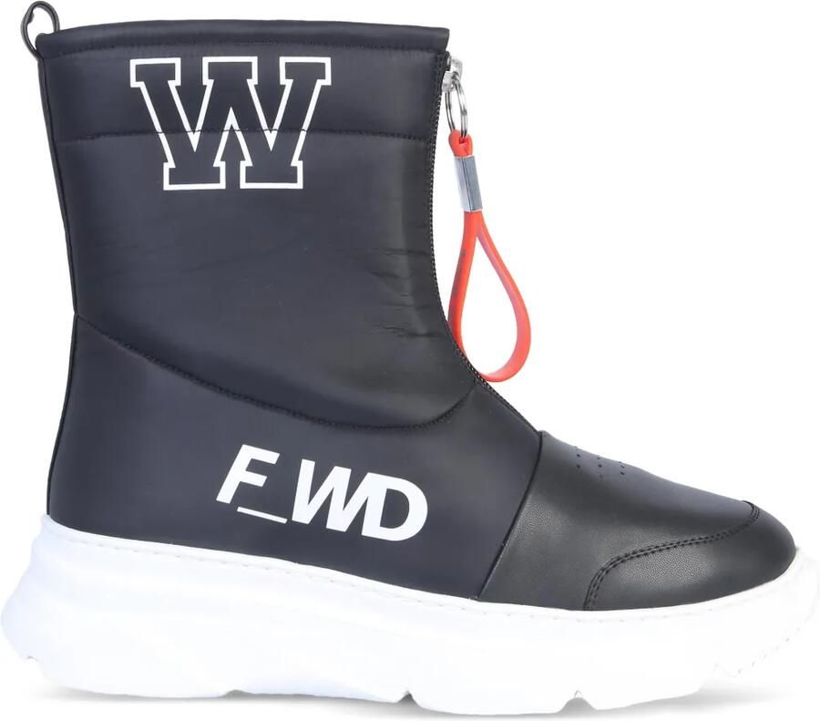 F_WD Laarzen met rits en logo Blauw