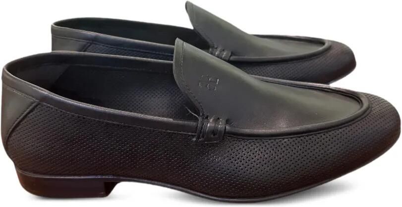 Fabi Geperforeerde leren loafers Zwart - Foto 2