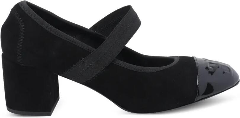 Fabi Elastische pumps met logo-reliëf Zwart