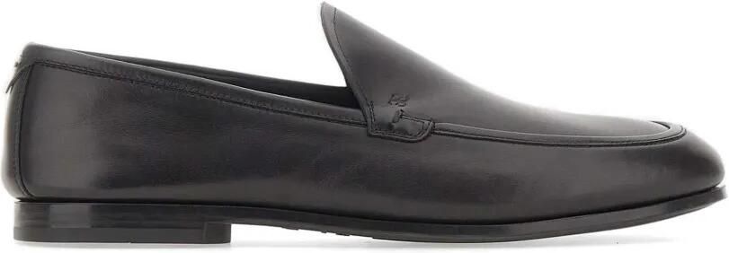 Fabi Platte leren loafers Zwart