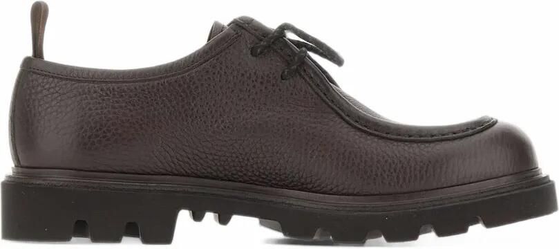 Fabi tumbled-leather lace-up Derby shoes Bruin