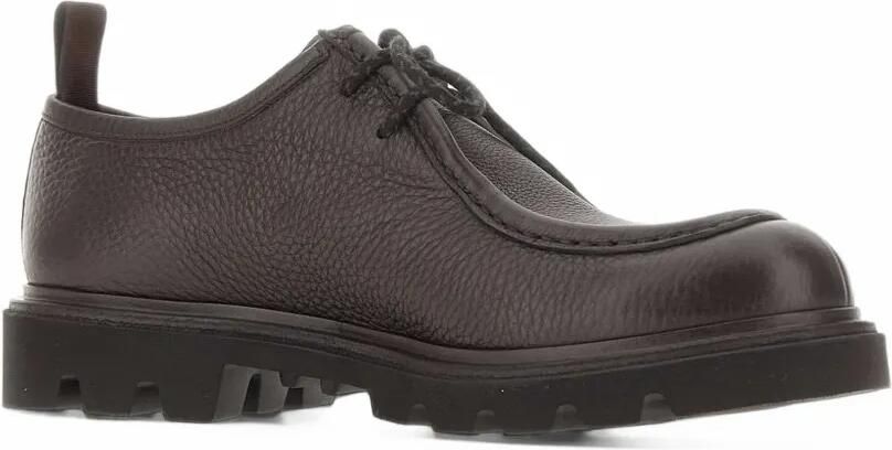 Fabi tumbled-leather lace-up Derby shoes Bruin - Foto 4