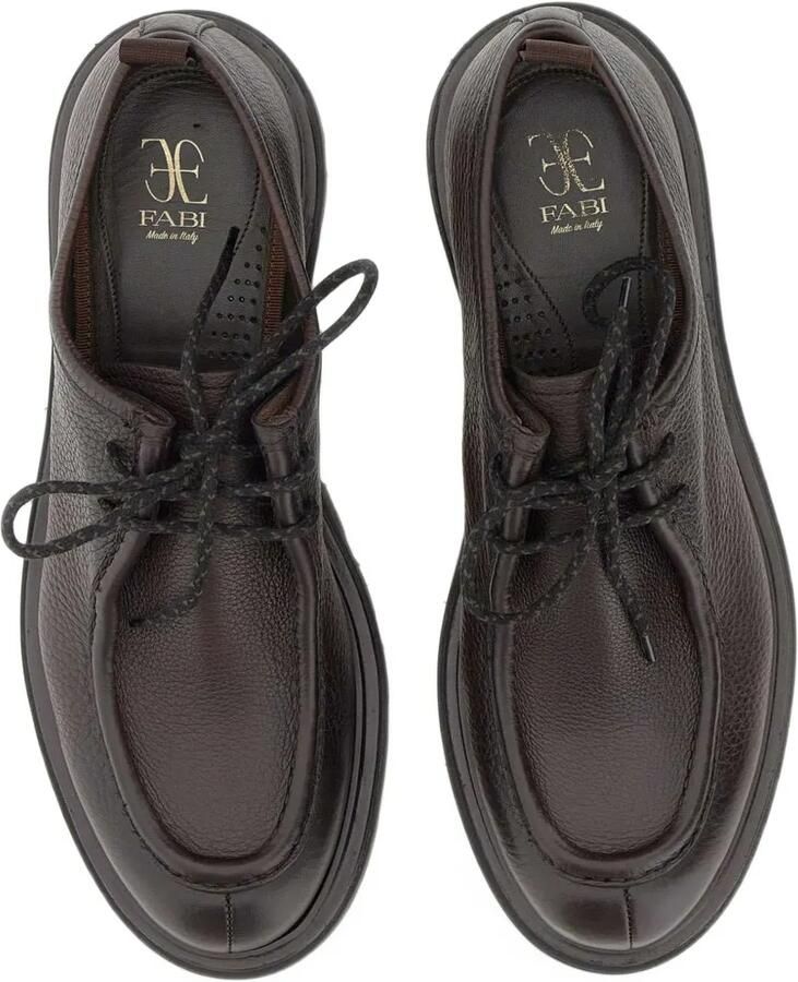 Fabi tumbled-leather lace-up Derby shoes Bruin - Foto 2