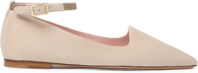 Fabiana Filippi Ballerina's met puntige neus en kralen Beige