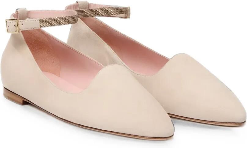 Fabiana Filippi Ballerina's met puntige neus en kralen Beige - Foto 3