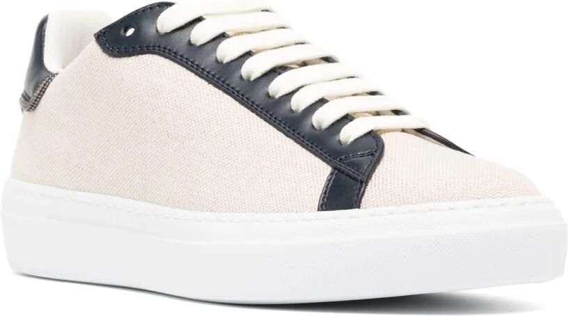 Fabiana Filippi Canvas leren sneakers Beige