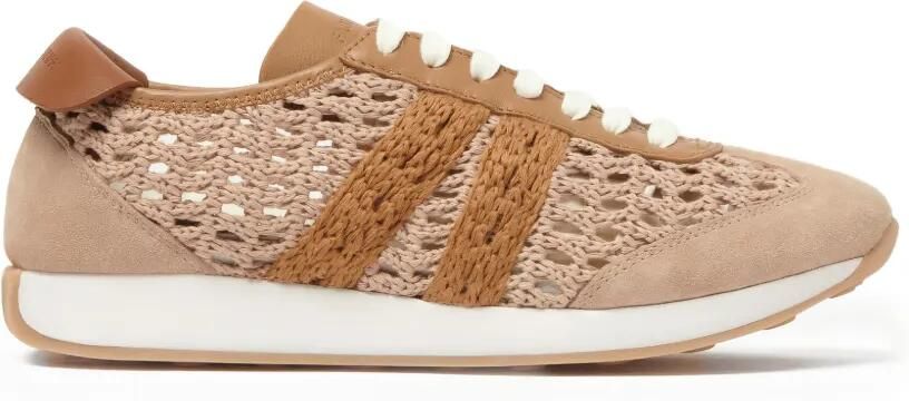 Fabiana Filippi Gehaakte gestreepte sneakers Beige