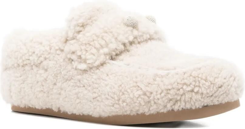 Fabiana Filippi Lammy loafers met knopen Beige