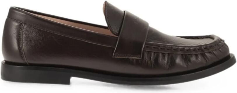 Fabiana Filippi Leren loafers Bruin