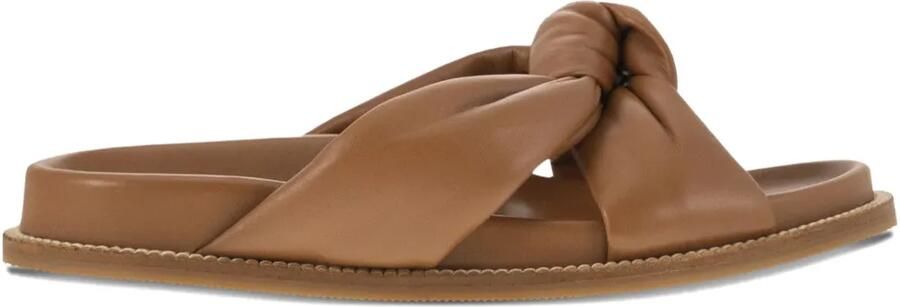 Fabiana Filippi Leren sandalen met geknoopt detail Bruin
