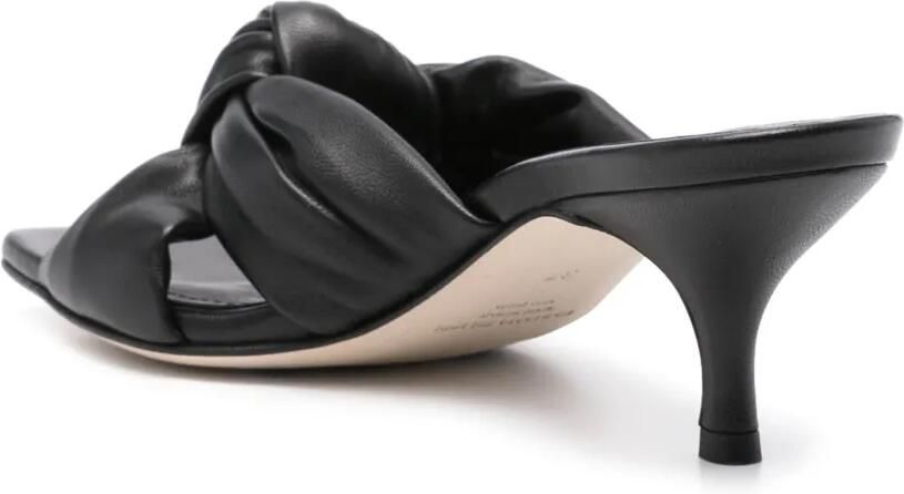 Fabiana Filippi Leren sandalen met geknoopt detail en hak Zwart - Foto 2