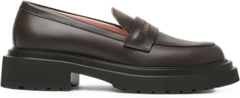 Fabiana Filippi Loafers met chunky zool en monili-ketting Bruin