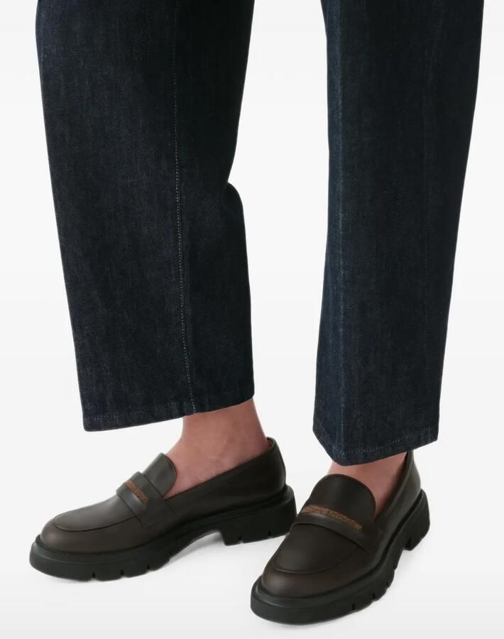 Fabiana Filippi Loafers met chunky zool en monili-ketting Bruin - Foto 2