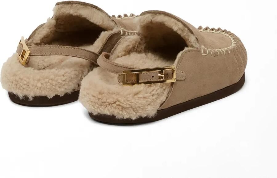 Fabiana Filippi Loafers met lammy voering en stikselafwerking Bruin - Foto 3