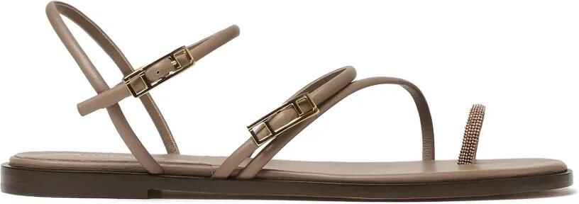 Fabiana Filippi Platte leren sandalen Beige
