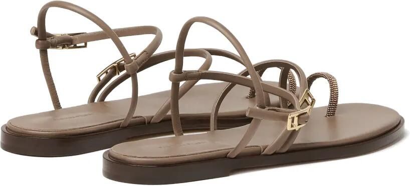 Fabiana Filippi Platte leren sandalen Beige - Foto 4