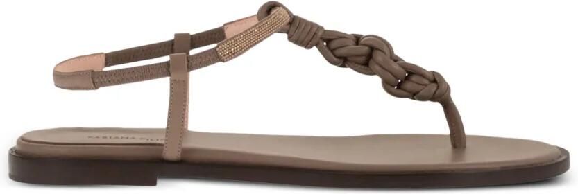 Fabiana Filippi Sandalen met gevlochten bandje Beige