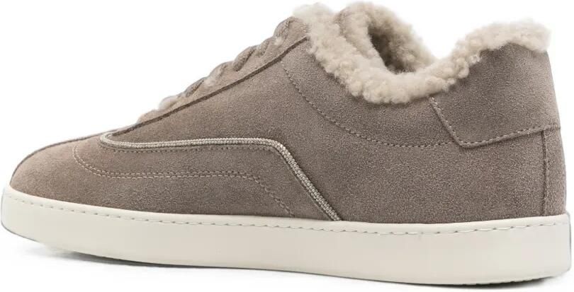 Fabiana Filippi shearling-lined suede sneakers Grijs - Foto 2