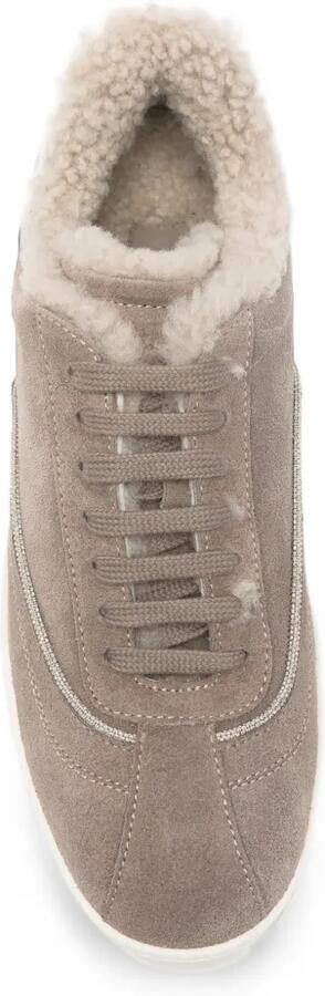 Fabiana Filippi shearling-lined suede sneakers Grijs - Foto 3