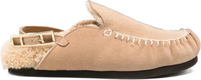 Fabiana Filippi Muiltjes met lammy-voering en afwerking met festonsteek Beige