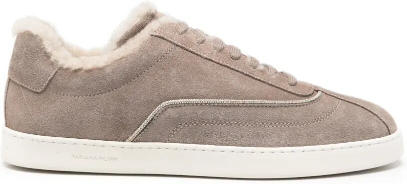 Fabiana Filippi Sneakers met lammy afwerking Bruin