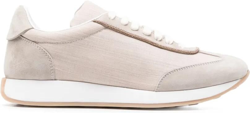 Fabiana Filippi Sneakers met vlakken en kralen Beige - Foto 3