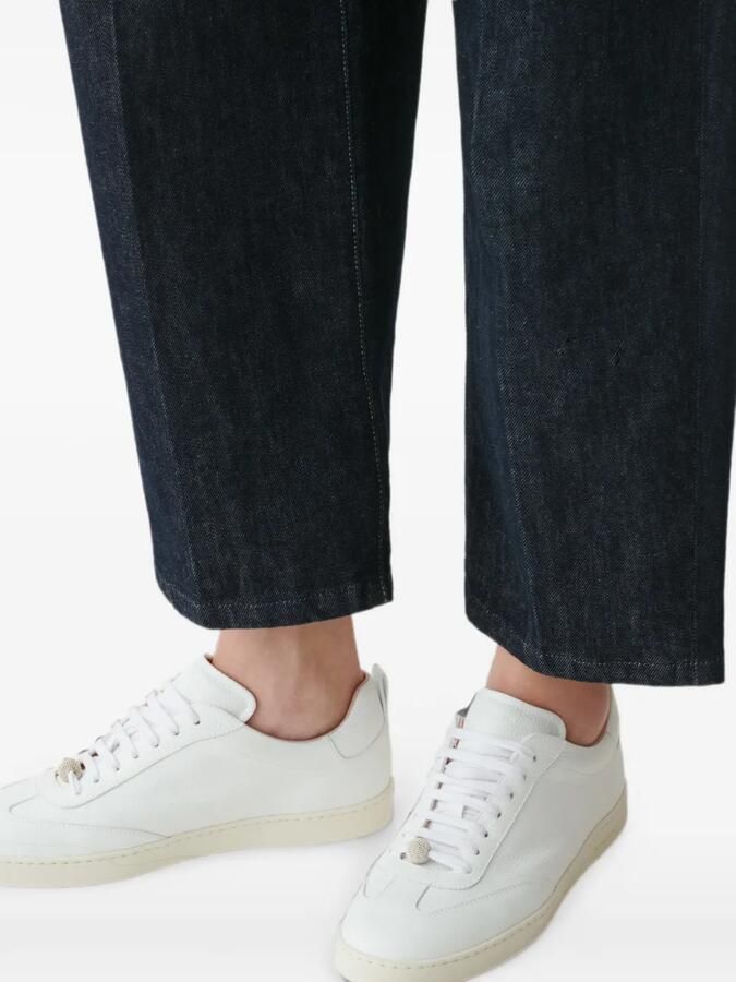 Fabiana Filippi Sneakers van bewerkt leer verfraaid met kralen Wit - Foto 2