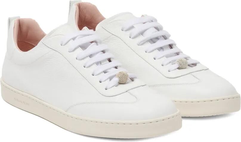 Fabiana Filippi Sneakers van bewerkt leer verfraaid met kralen Wit - Foto 3