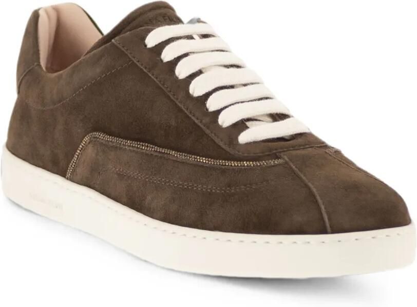Fabiana Filippi Suède sneakers met metallic afwerking Bruin - Foto 2