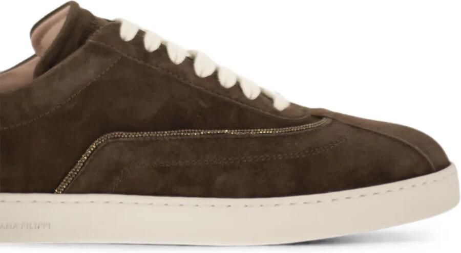 Fabiana Filippi Suède sneakers met metallic afwerking Bruin - Foto 3