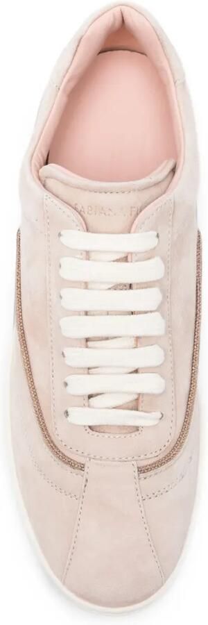 Fabiana Filippi Suède sneakers met monili-ketting Beige