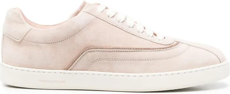 Fabiana Filippi Suède sneakers met monili-ketting Beige - Foto 4
