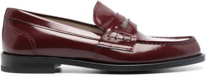 Fabiana Filippi Leren loafers Rood