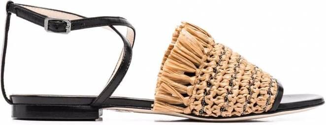 Fabiana Filippi Leren sandalen Beige