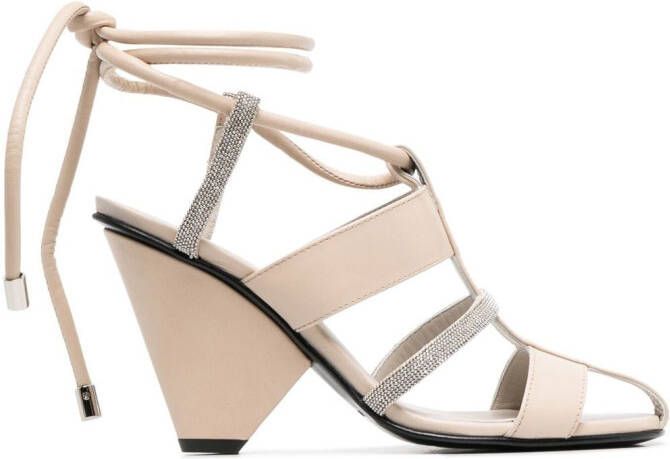 Fabiana Filippi Leren sandalen Beige