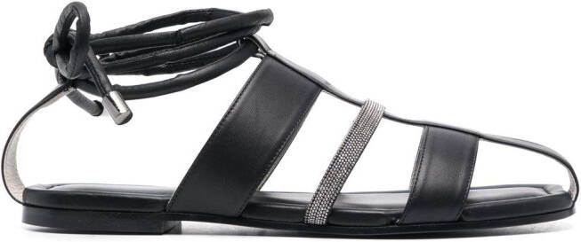 Fabiana Filippi Leren sandalen Zwart