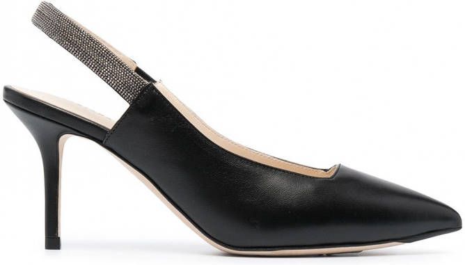 Fabiana Filippi Leren slingback pumps Zwart