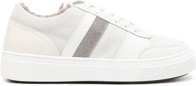 Fabiana Filippi Leren sneakers Beige