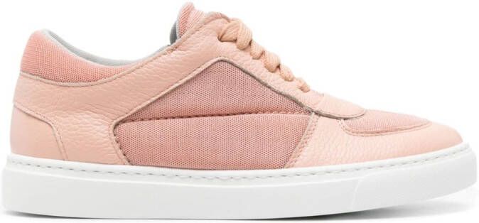 Fabiana Filippi Leren sneakers met mesh vlakken Roze